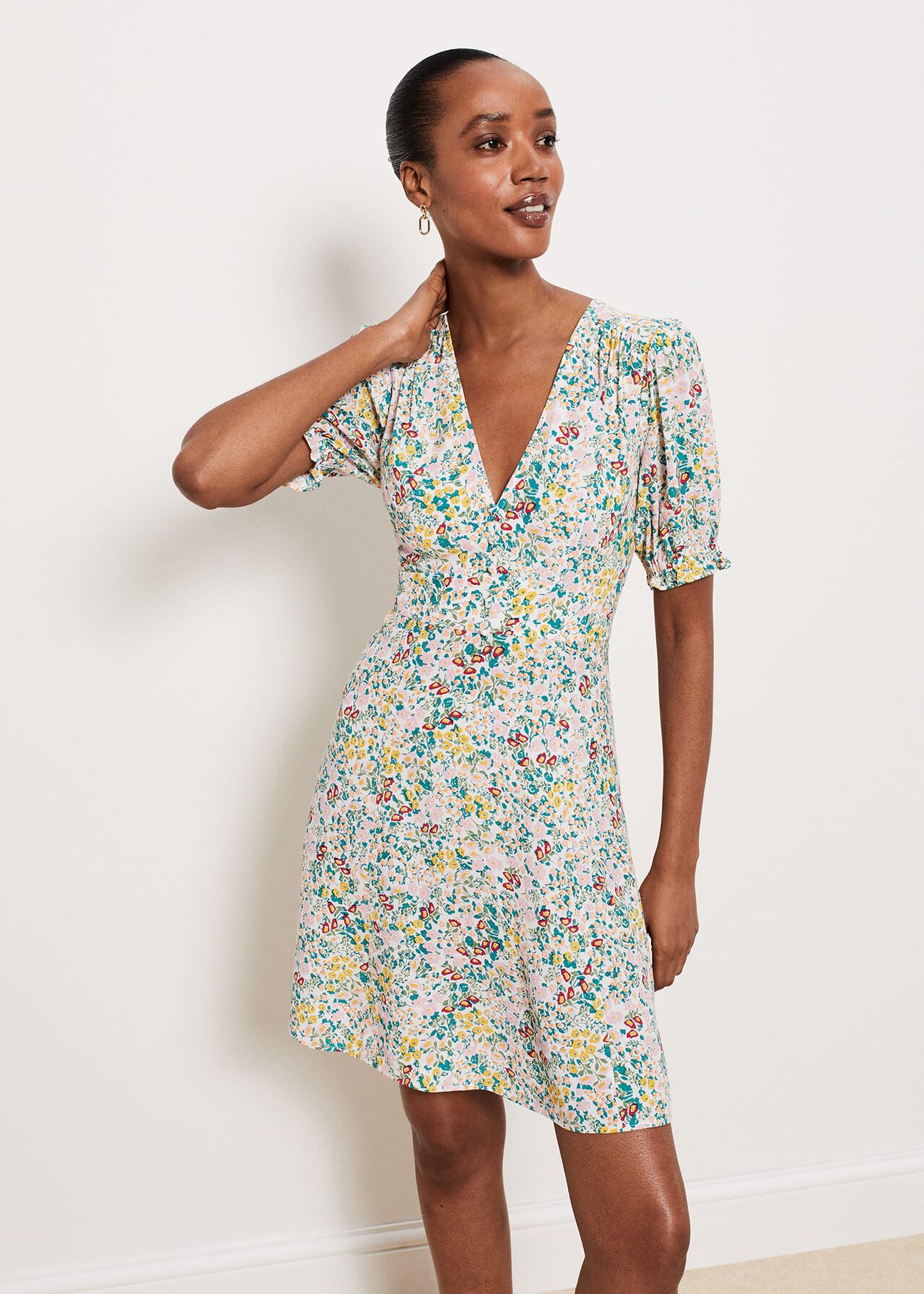Farley Dress, Ivory Multi, hi-res