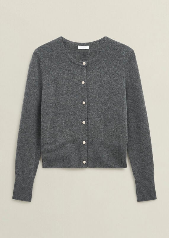 Lulah Wool Blend Fur Collar Knitted Cardigan
