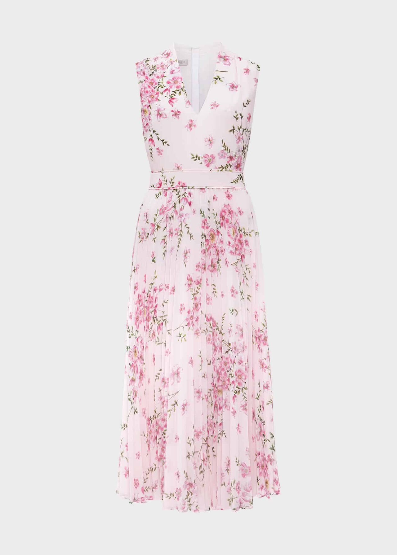 Veronica Pleated Floral Dress, Pink Multi, hi-res