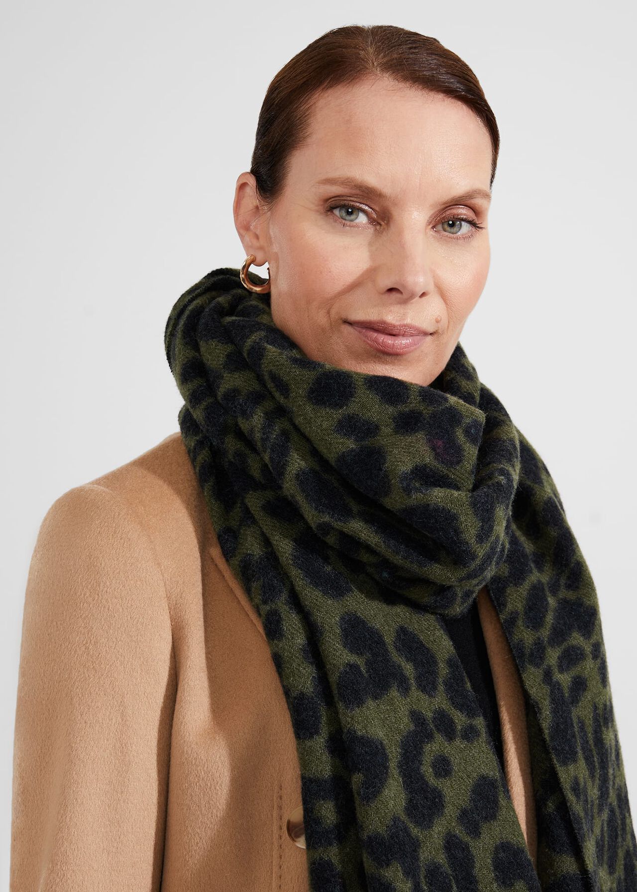 Taylor Animal Print Scarf, Hawthorn Green, hi-res