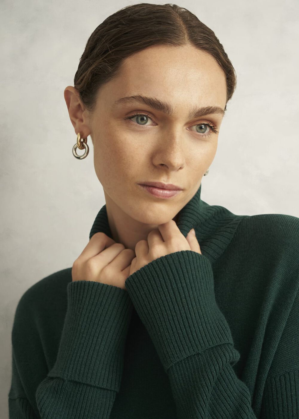 Green Ava Knitted Sweater Dress, Ponderosa Green, hi-res