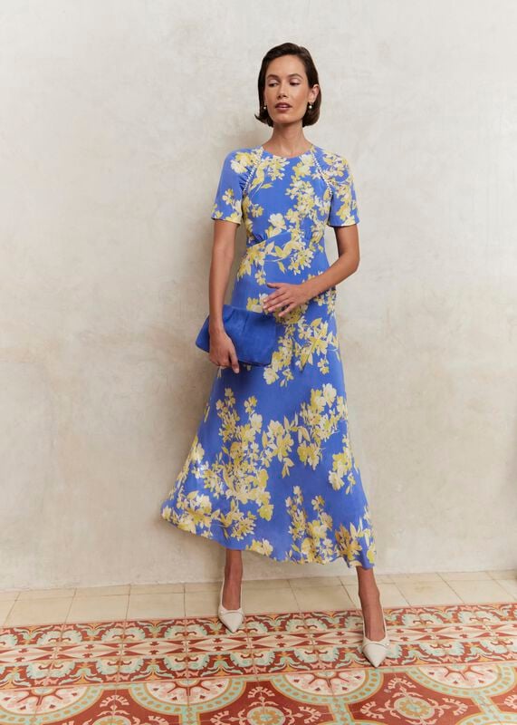 Ann Embellished Silk Dress