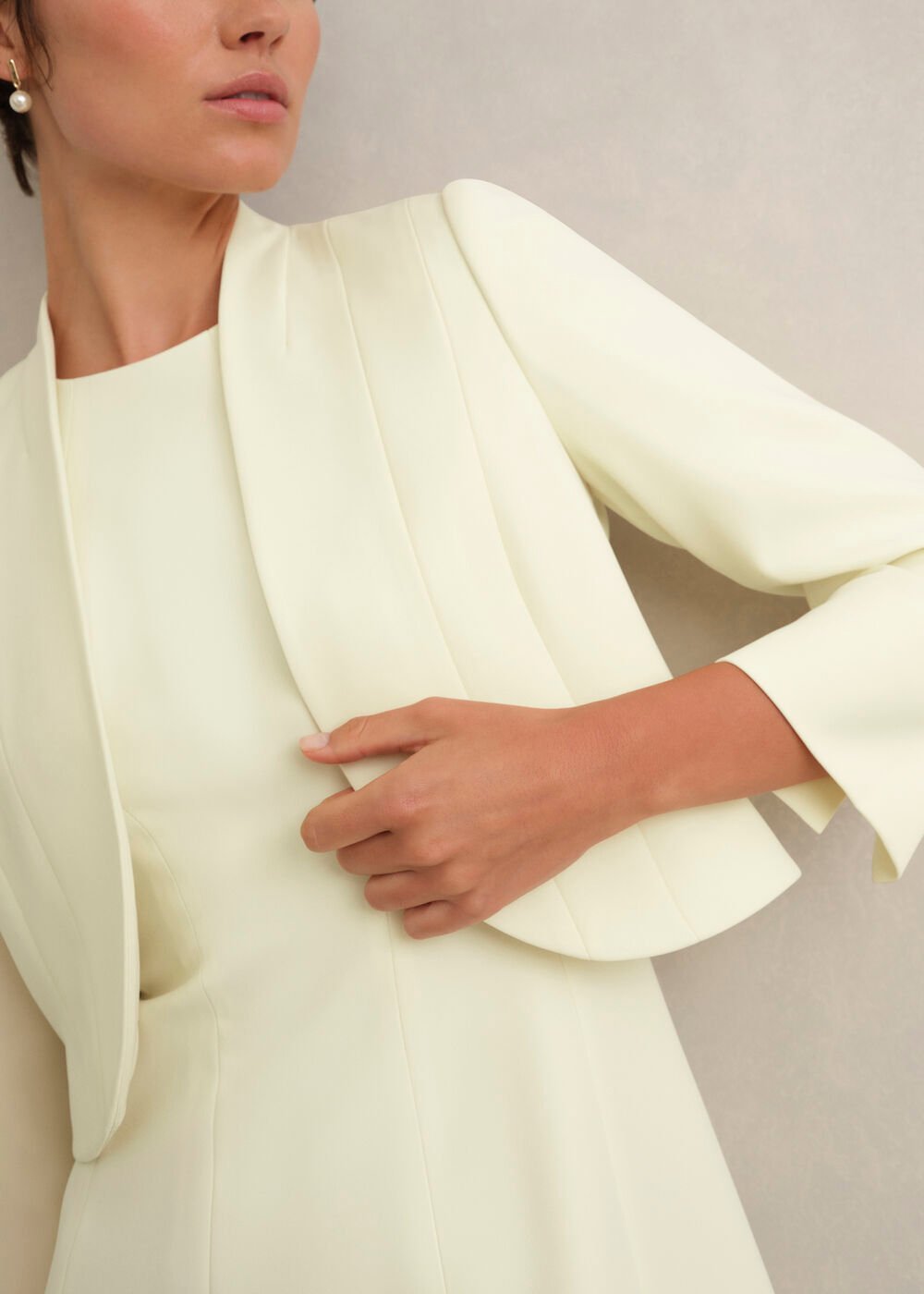 Eliana Seam Detail Jacket, Pale Yellow, hi-res