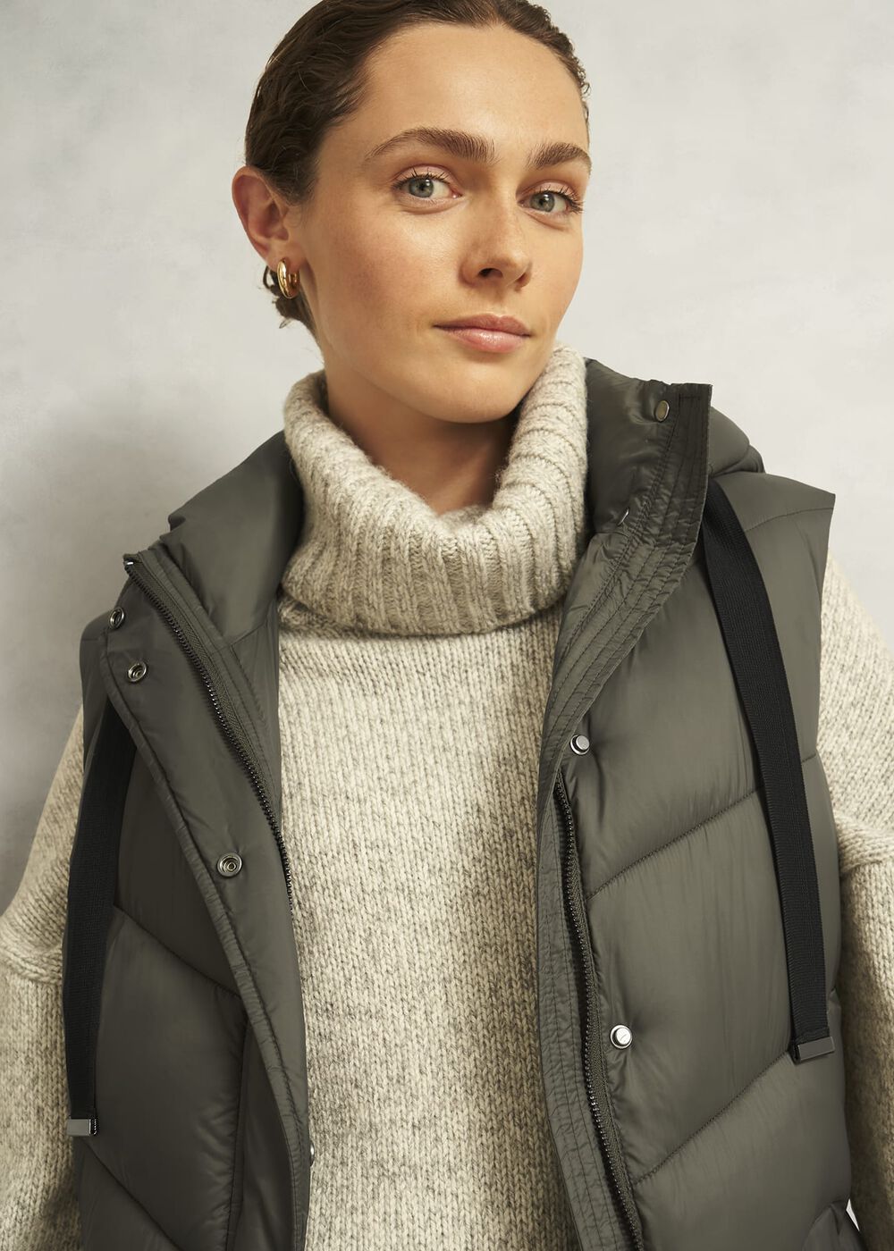 Sharni Sleeveless Puffer, Olive, hi-res