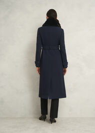 Petite Celeste Wool Blend Coat, Navy, hi-res