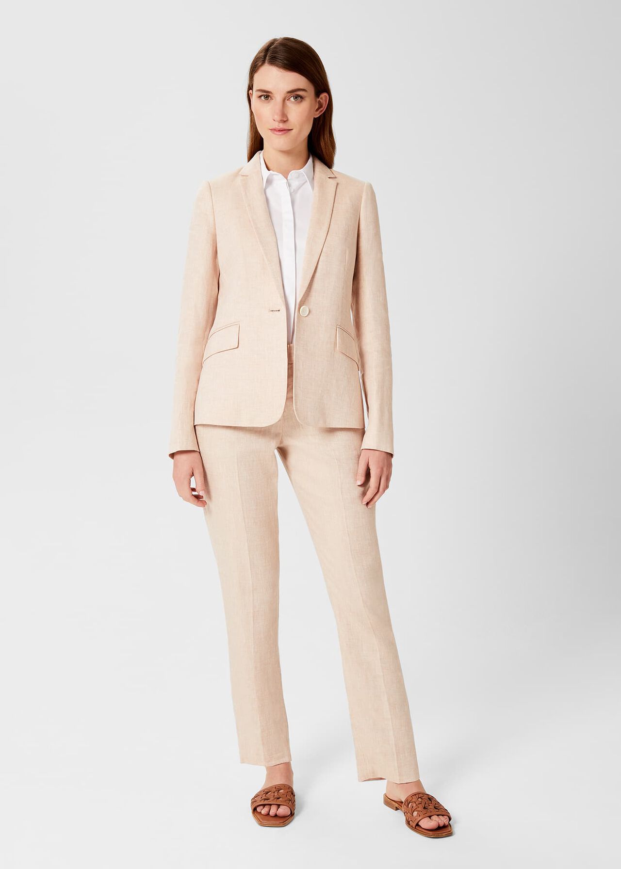 Ivana Linen Jacket , Warm Neutral, hi-res