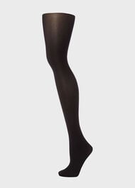 60-Denier Opaque Navy Tights, Black, hi-res