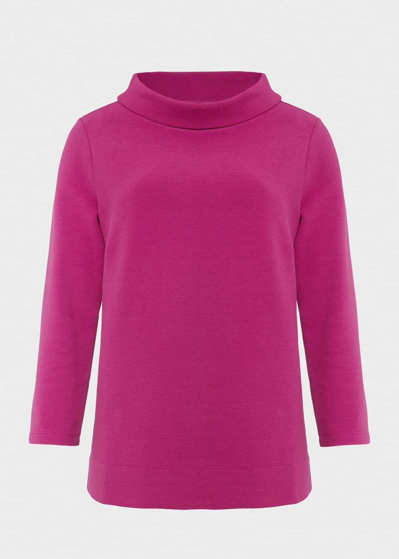 Betsy Textured Top With Cotton , Magenta Pink, hi-res