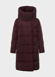 Heather Water Resistant Puffer Jacket, Wine, hi-res