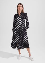 Savannah Dress, Navy Ivory, hi-res