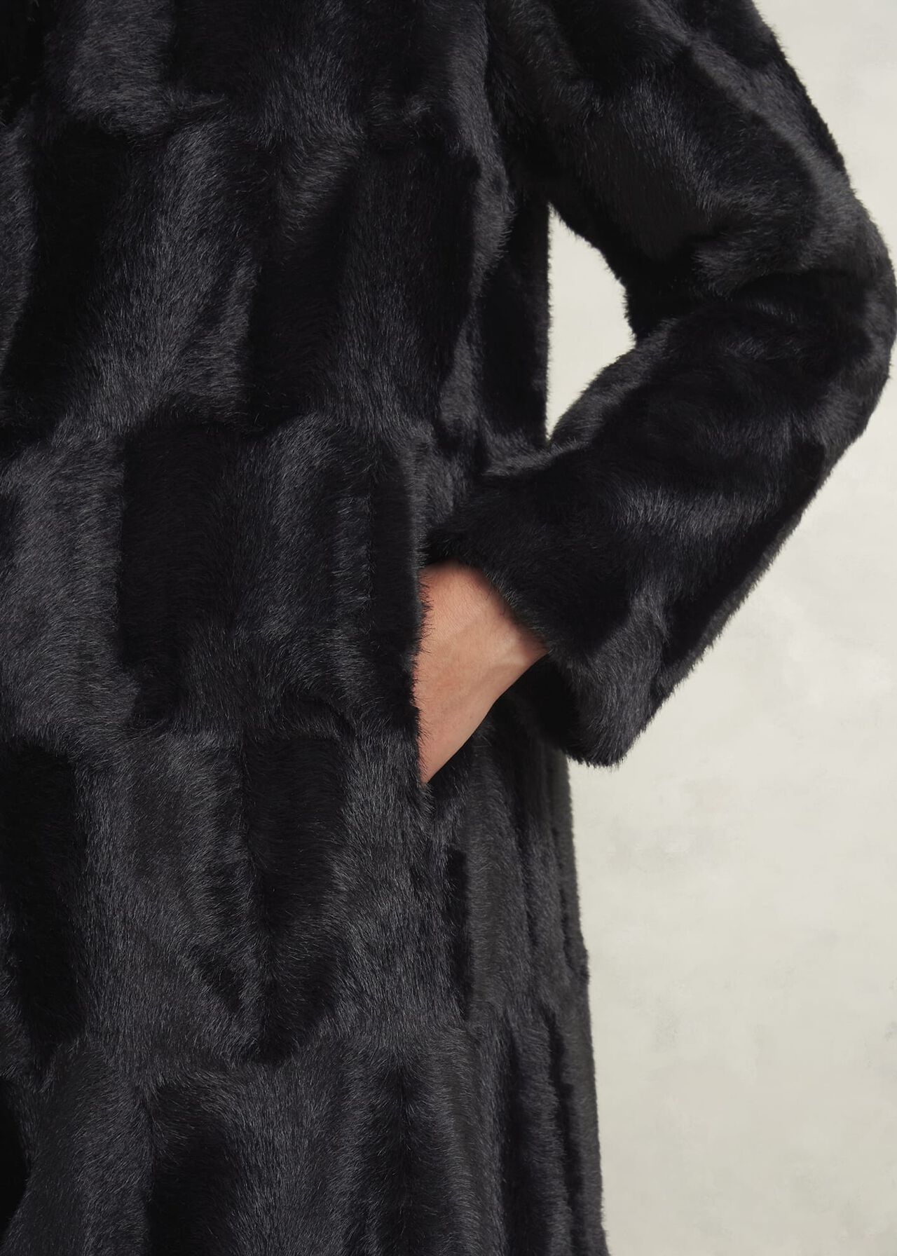 Petite Rosanne Faux Fur Coat, Black, hi-res