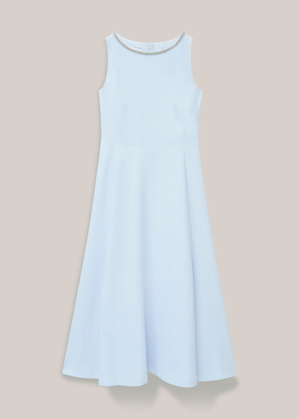 Beatrix Embellished Trimmed Dress, Pale Blue, hi-res