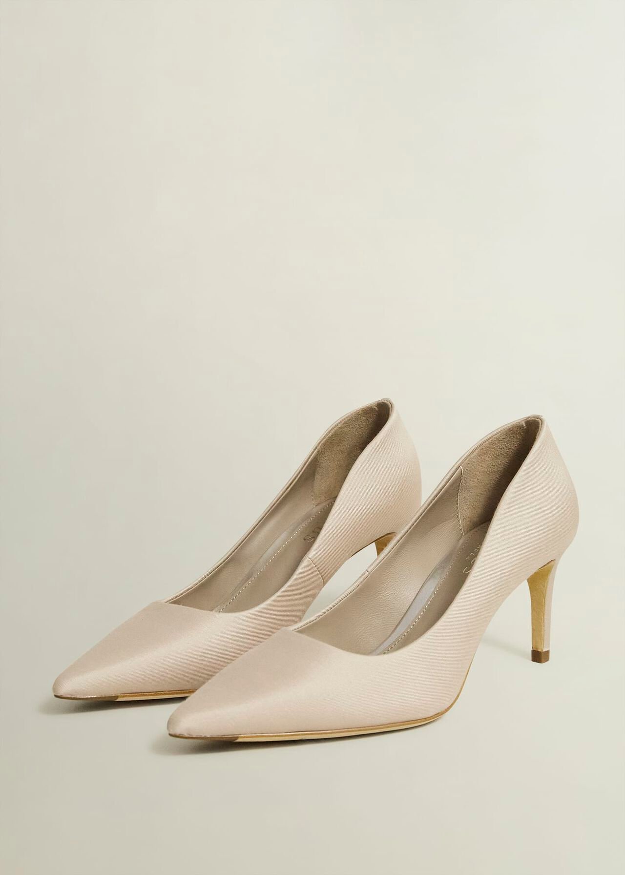 Leila Wool Silk Court Shoes, Oyster, hi-res
