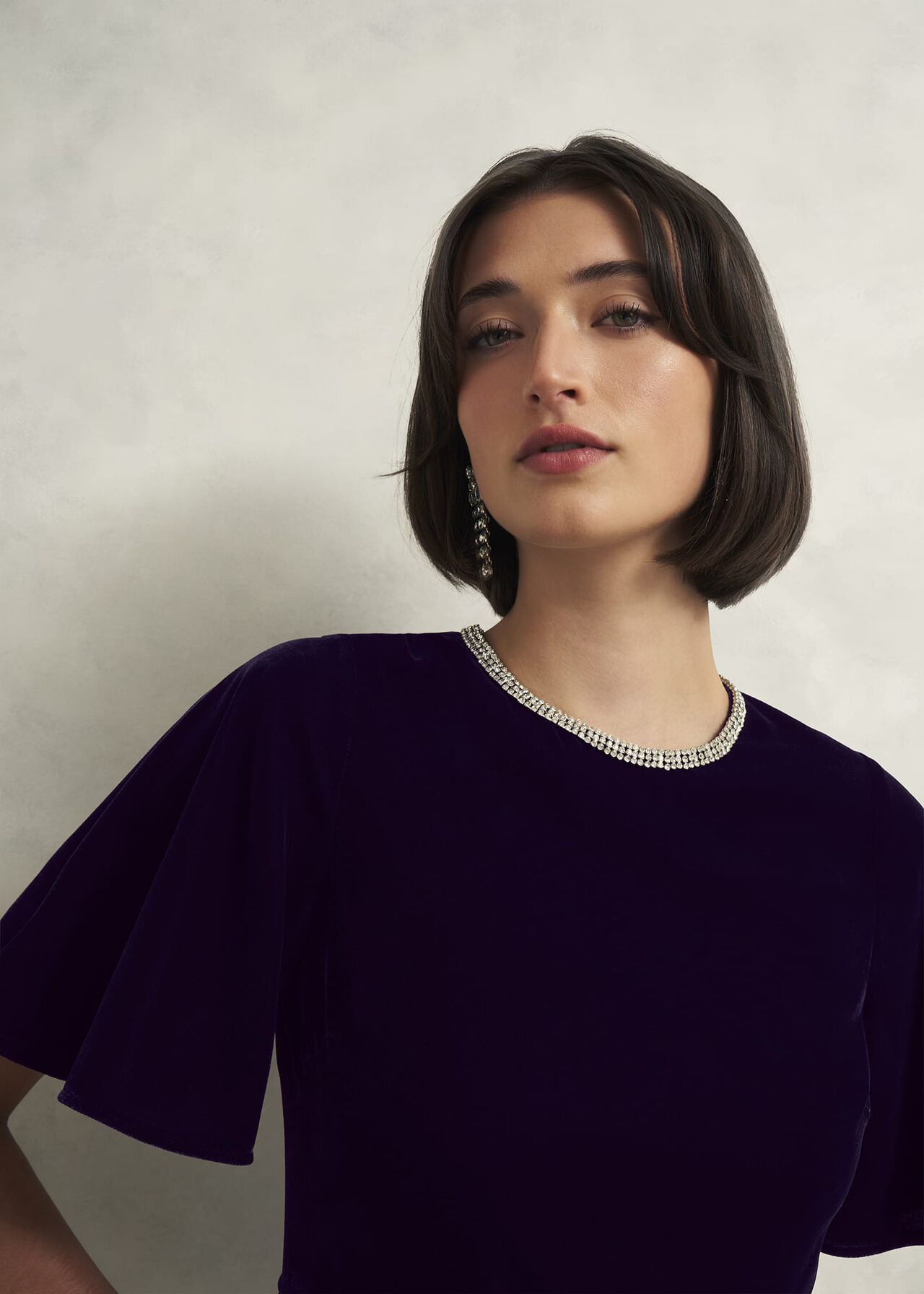 Petite Catalina Velvet Dress, Midnight Navy, hi-res