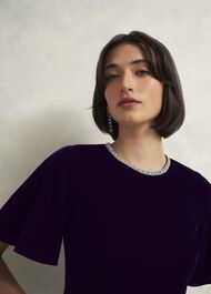 Petite Catalina Velvet Dress, Midnight Navy, hi-res