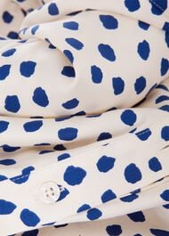 Cali Spot Shirt Dress, Ivory Deep Blue, hi-res