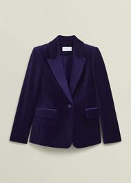 Heather Velvet Jacket, Midnight Purple, hi-res
