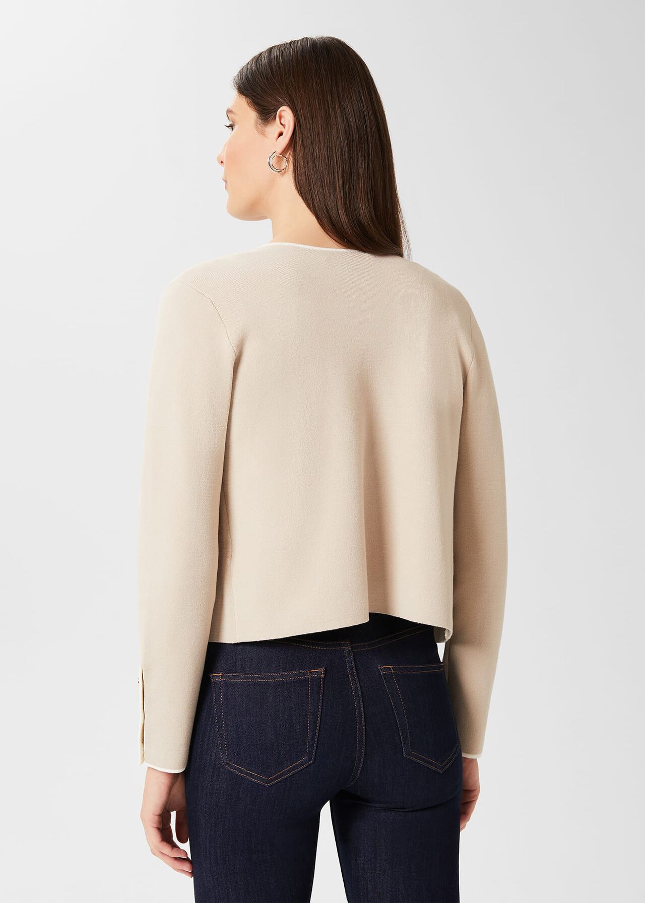 Darcy Knitted Jacket , Stone Ivory, hi-res