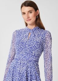 Helena Silk Midi Dress, Blue Multi, hi-res
