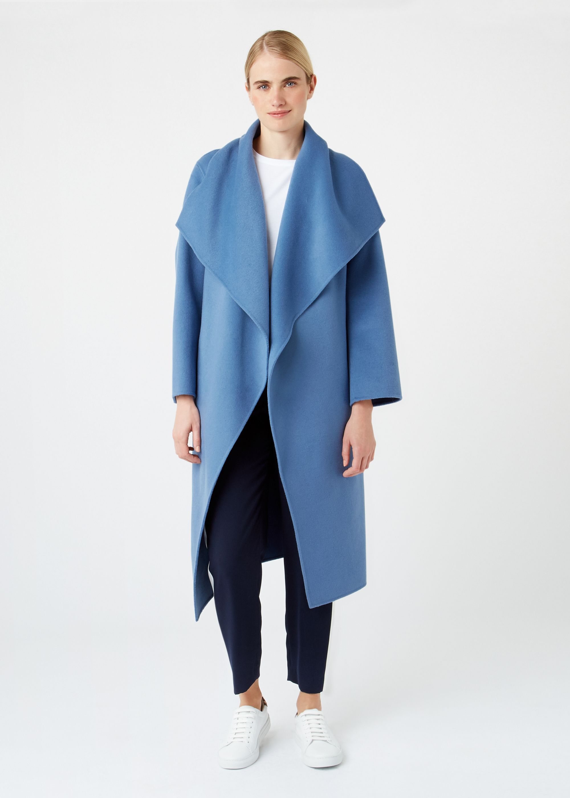 blue wrap coat