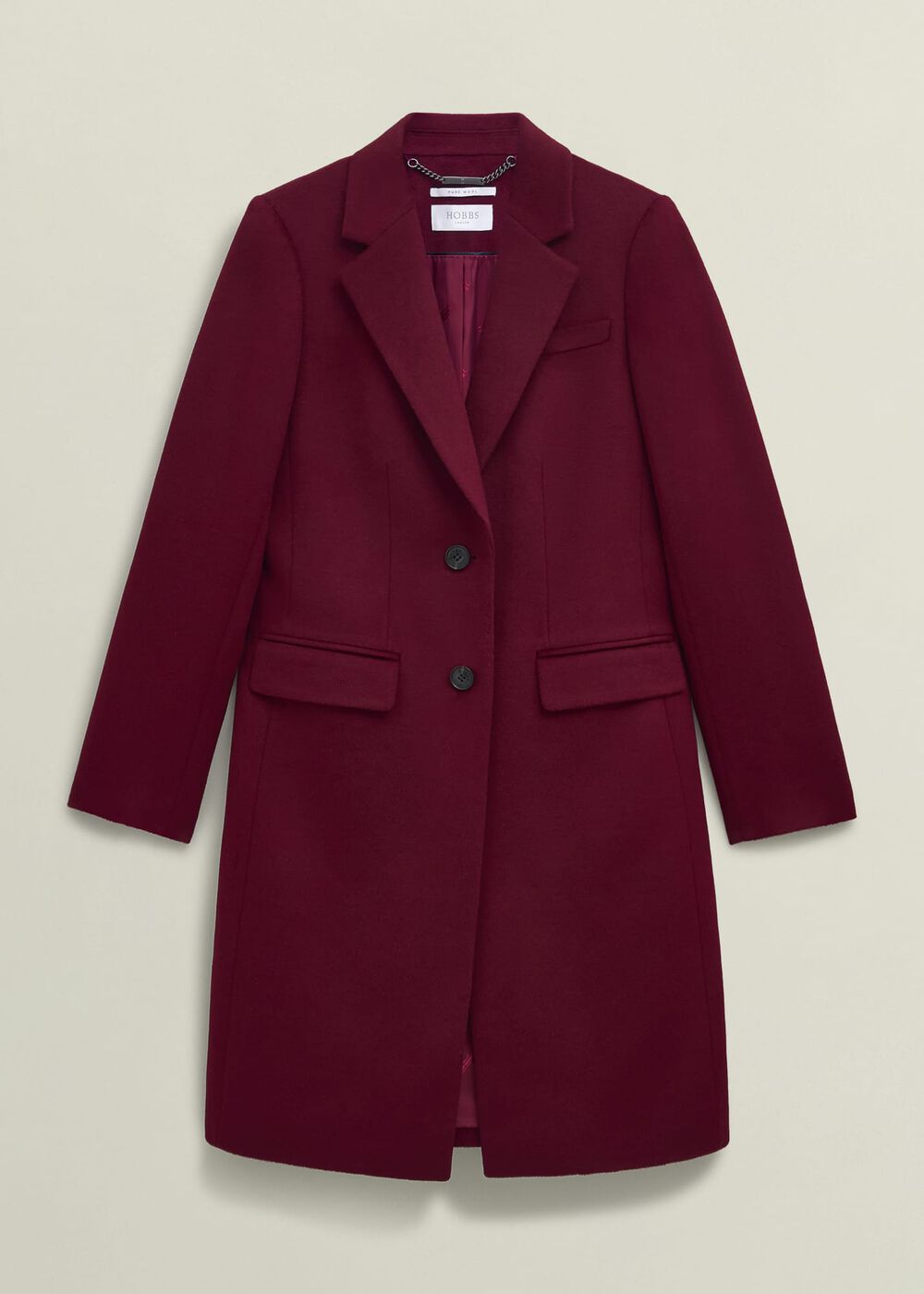 Cavendish Wool Coat, Beryl Red, hi-res
