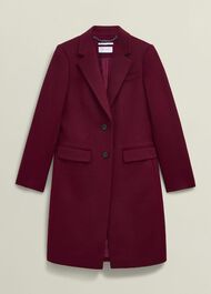 Cavendish Wool Coat, Beryl Red, hi-res
