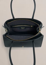 Alexis Leather Shoulder Bag, Black, hi-res