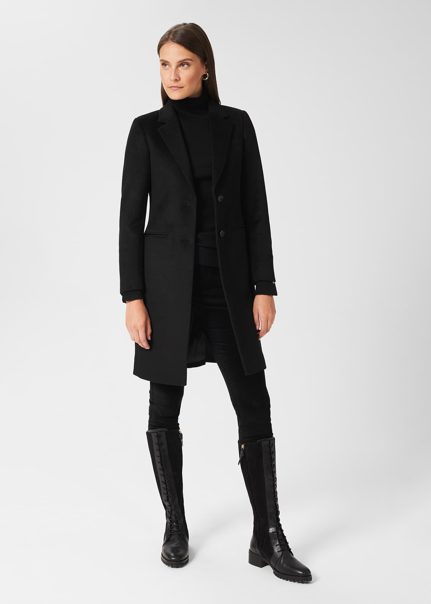Womens petite black wool coat cheap