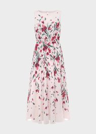 Carly Floral Midi Dress, Pink Multi, hi-res