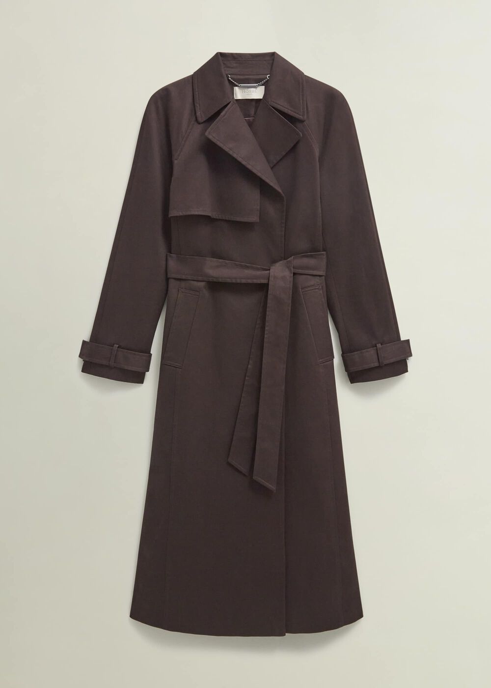 Willow Cotton Trench, Chocolate, hi-res