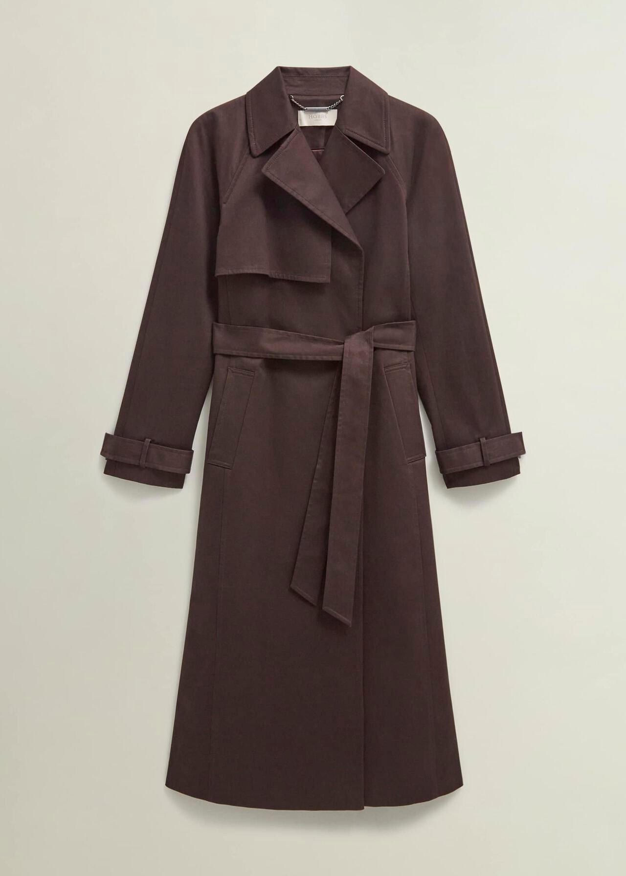 Willow Cotton Trench, Chocolate, hi-res