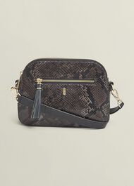 Carlton Leather Crossbody Bag, Snake Print, hi-res