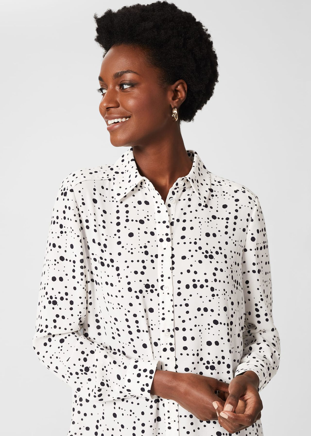 Bobbie Shirt, Ivory Navy, hi-res