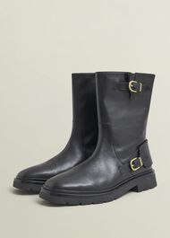 Kassandra Biker Boots, Black, hi-res