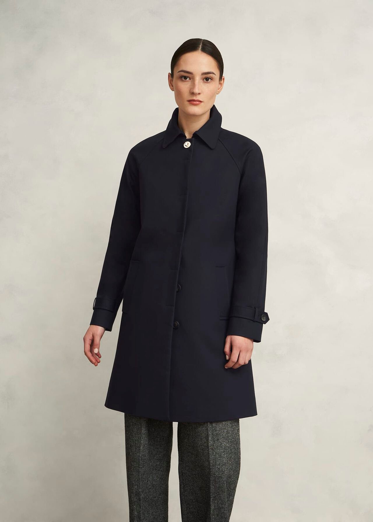 Vivienne Shower Resistant Trench Coat, Navy, hi-res