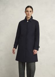 Vivienne Shower Resistant Trench Coat, Navy, hi-res