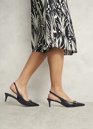 Jude Leather Slingbacks, Black, hi-res