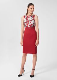 Dora Jacquard Shift Dress, Red Multi, hi-res