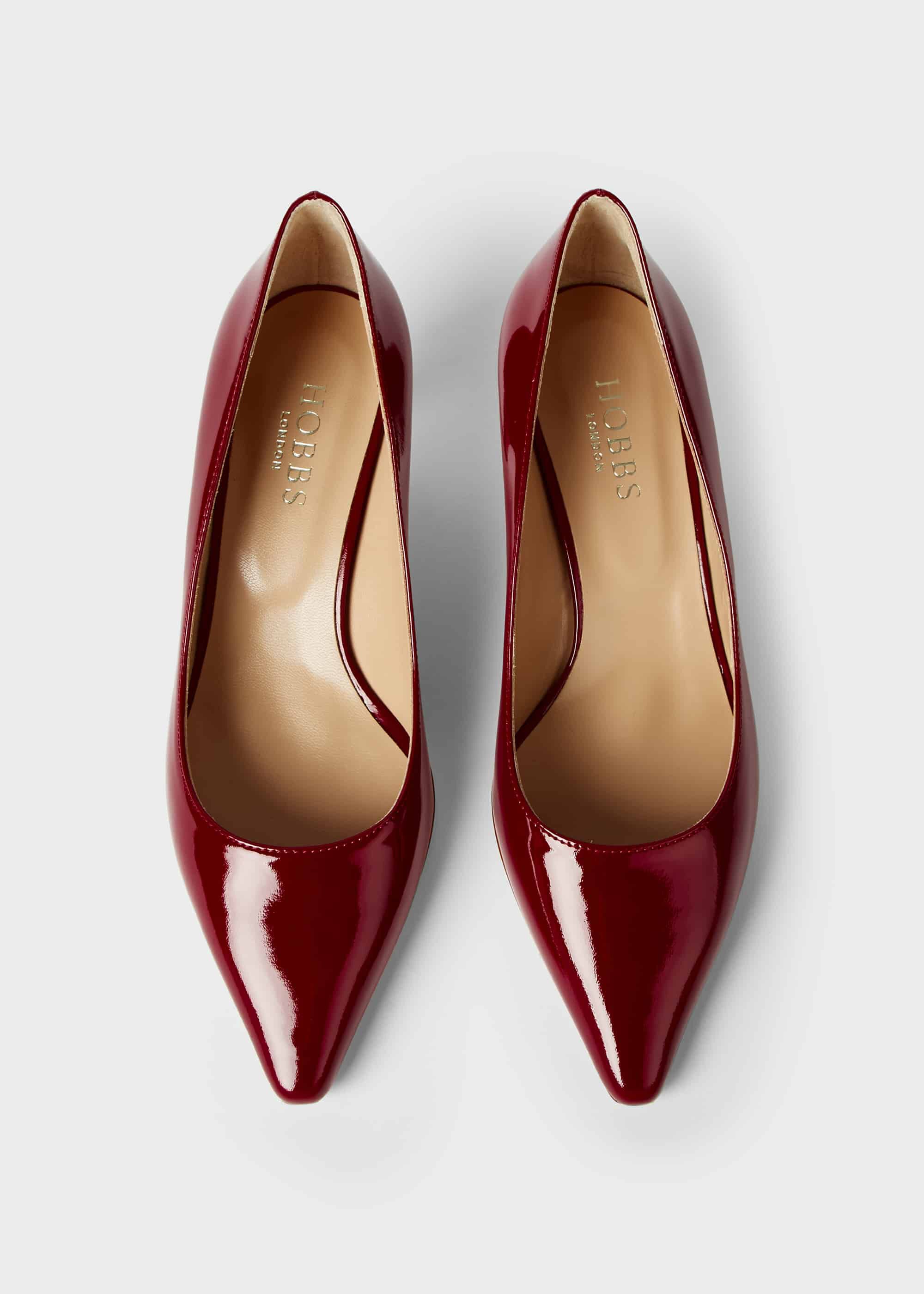 deep red court shoes