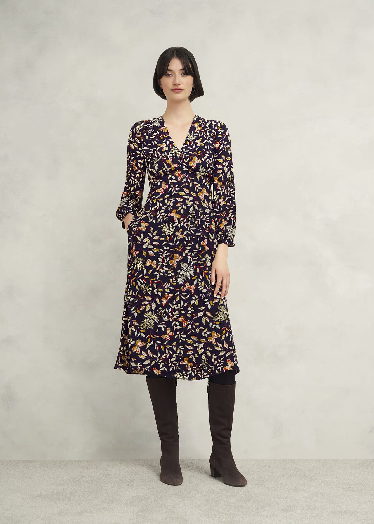 Zainah Dress, Navy Multi, hi-res
