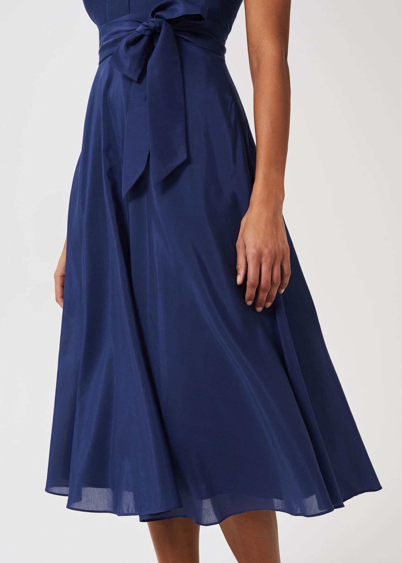 Regina Midi Dress With Silk, French Navy, hi-res