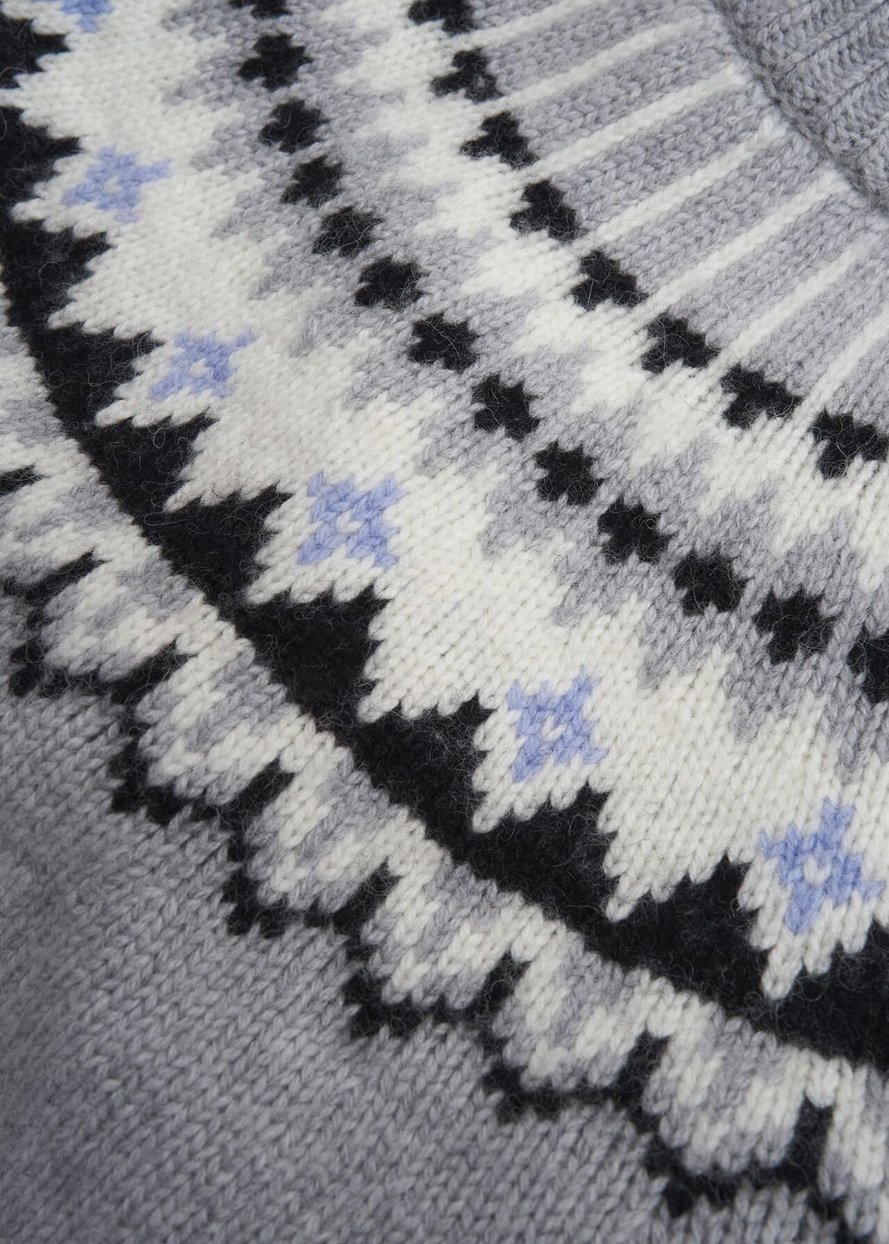 Anya Fairisle Jumper With Alpaca, Mid Grey Marl, hi-res