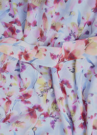 Thea Tie Belted Dress, Pale Blue Multi, hi-res