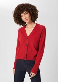 Chloe Cardigan with Alpaca, Scarlet Red, hi-res