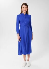 Meadow Belted Fit And Flare Dress , Cobalt Blue, hi-res