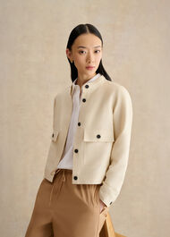 Lottie Linen Jacket, Parchment Beige, hi-res