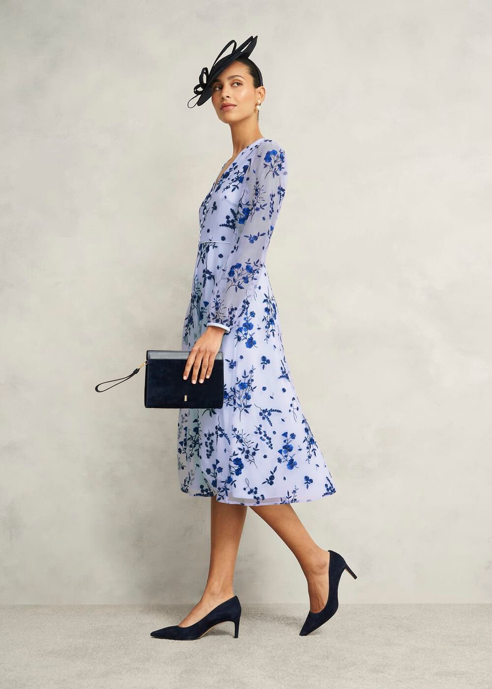 Ella Embroidered Dress, Midnight Blue, hi-res