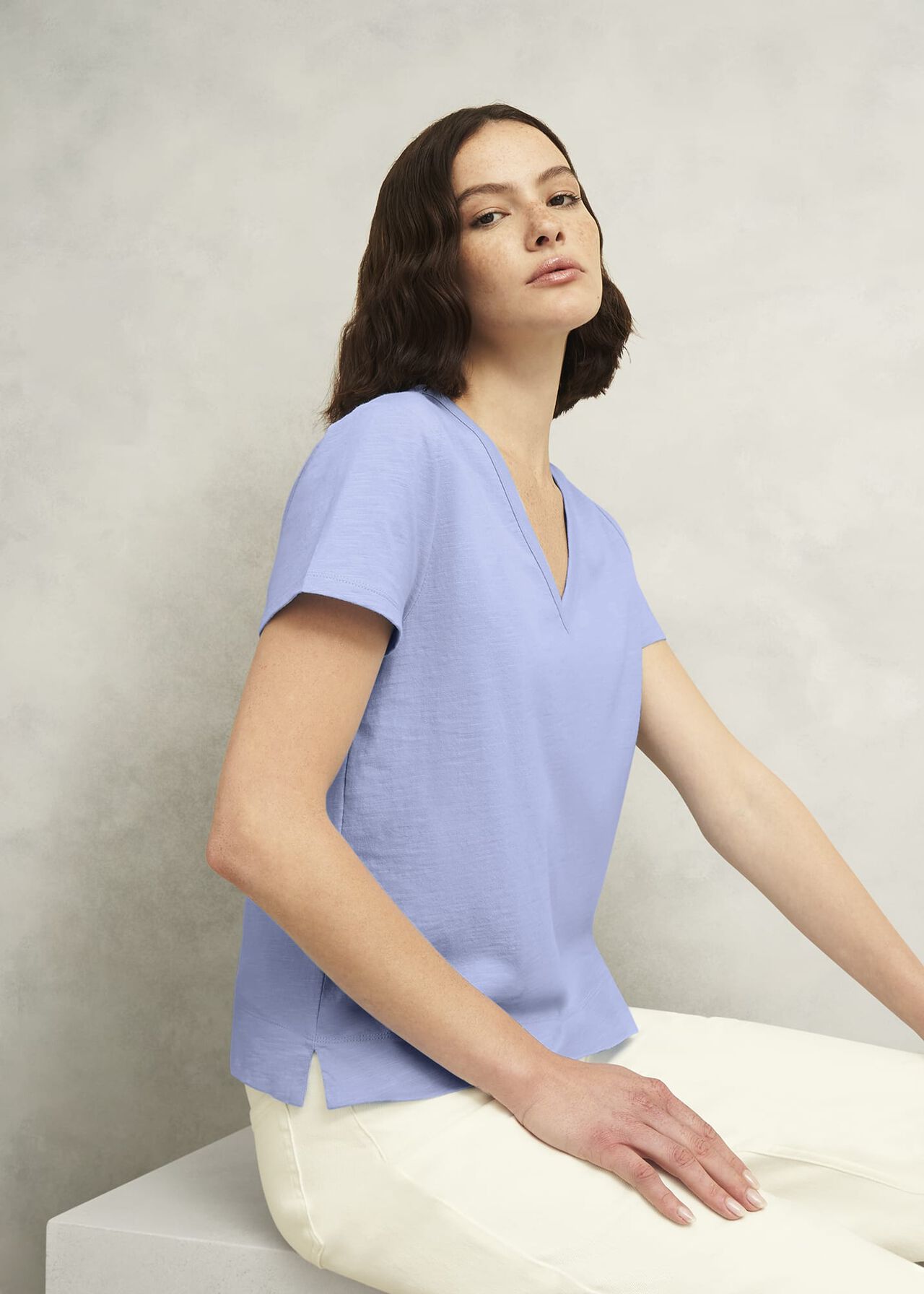 Hobbs Arianna Cotton Slub T-Shirt Hobbs Arianna Cotton Slub T-Shirt