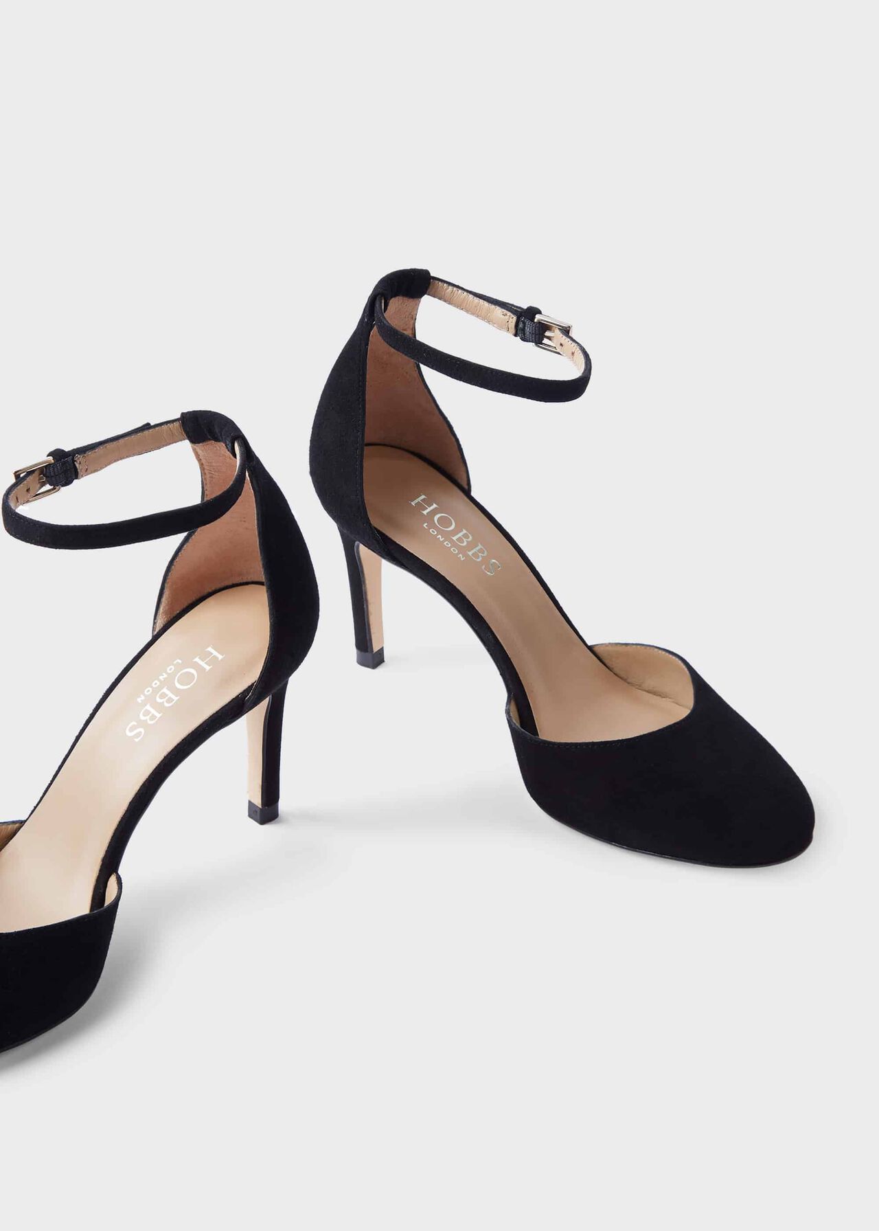 Elliya Suede Court Shoes, Black, hi-res