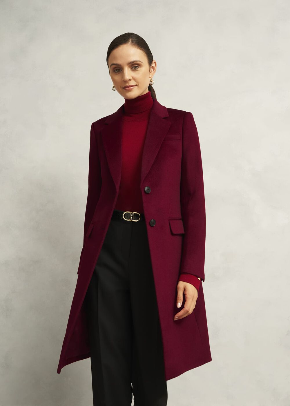 Cavendish Wool Coat, Beryl Red, hi-res